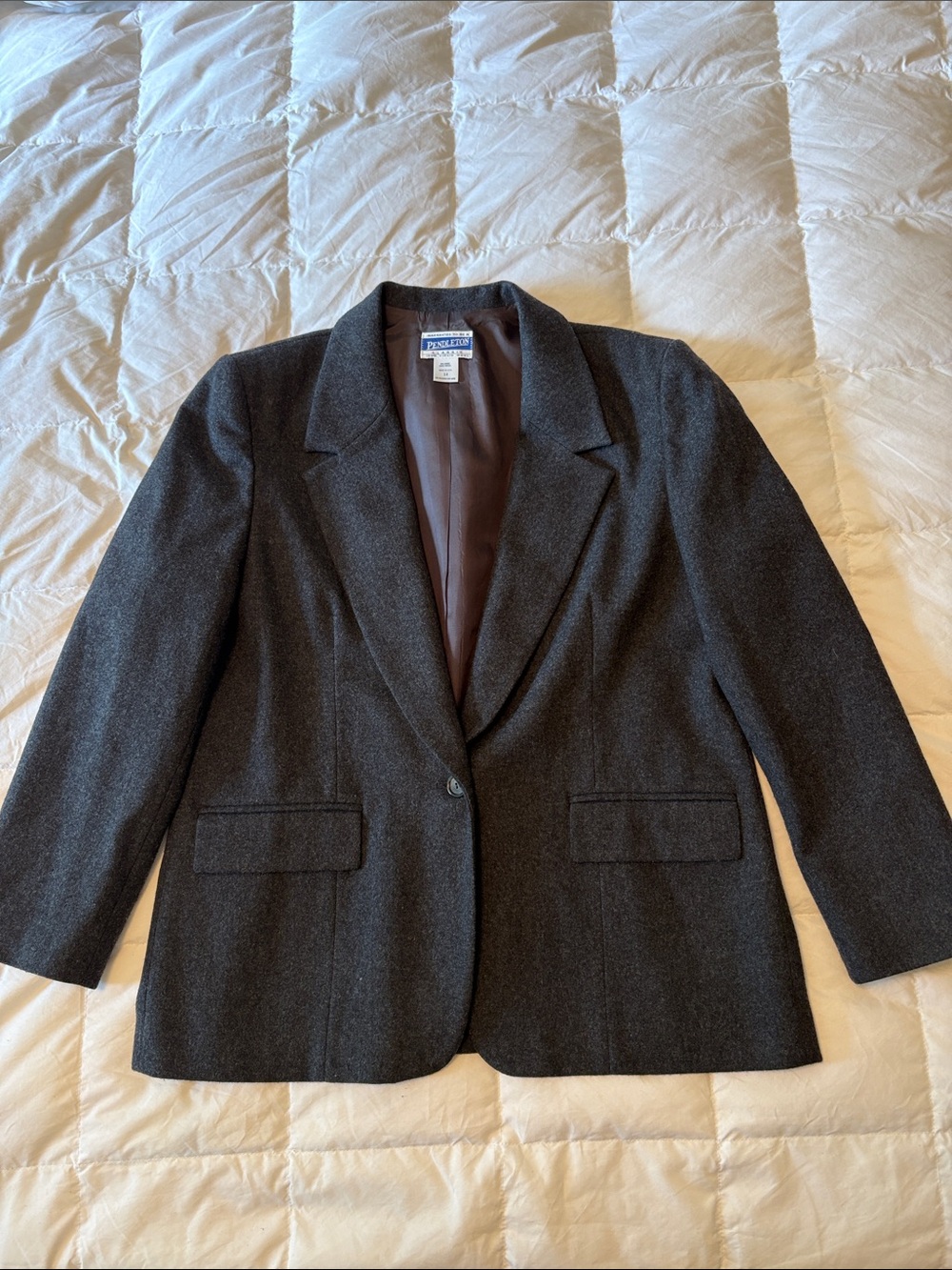 Vintage Pendleton 100% Wool Blazer, Size 14